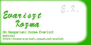 evariszt kozma business card